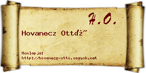 Hovanecz Ottó névjegykártya